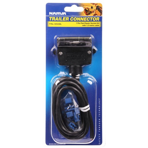 Narva 7 Pin Trailer Socket - Flat Plastic - 82045BL Auto Part Workshop Tool