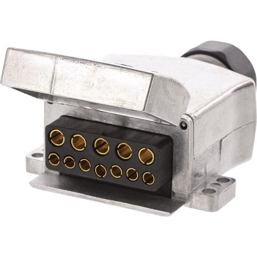 OEX 12 Pin Flat Trailer Socket - Metal - ACX8024 Auto Part Workshop Tool