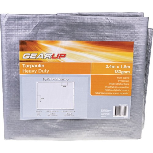 GearUp Heavy Duty Tarpaulin Reinforced 2.4m x 1.8m Auto Part