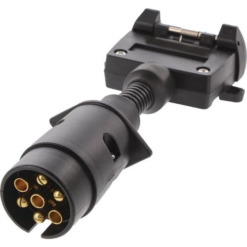 OEX Trailer Plug Adaptor 7 Pin Large Round Plug (Car) To 7 Pin Flat Socket (Trai