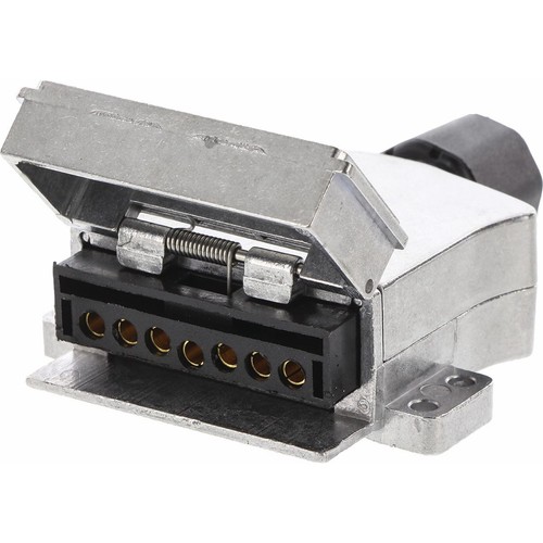 OEX 7 Pin Flat Trailer Socket - Metal - ACX8022 Auto Part Workshop Tool