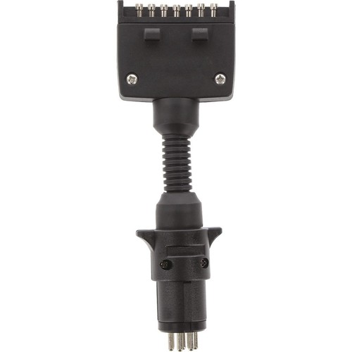 OEX Trailer Plug Adaptor 7 Pin Flat Plug (Car) To 7 Pin Small Round Socket (Trai