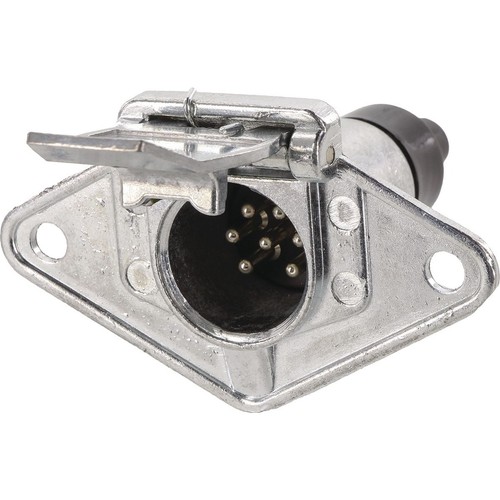 OEX 7 Pin Small Round Trailer Socket - Metal - ACX8026 Auto Part Workshop Tool
