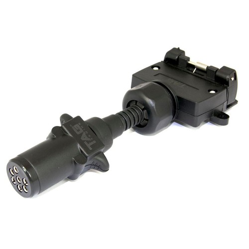 TAG Trailer Plug Adaptor 7 Pin Small Round Plug to 7 Pin Flat Socket - UNTA004