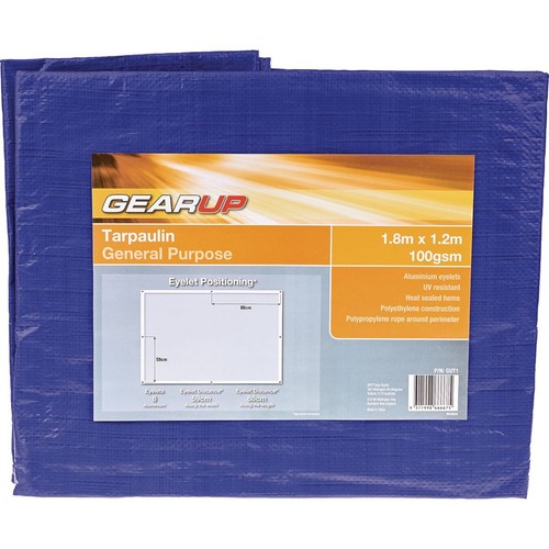 GearUp Light Duty Tarpaulin 1.8m x 1.2m Auto Part