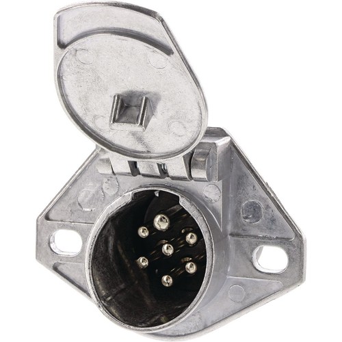 OEX 7 Pin Heavy Duty Large Round Trailer Socket - Metal - ACX8028 Auto Part DIY