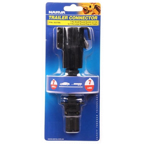 Narva Trailer Plug Adaptor 7 Pin Round Small (Car) To 7 Pin Round Large (Trailer