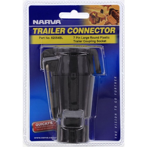 Narva 7 Pin Trailer Socket - Round Plastic Large - 82054BL Auto Part DIY