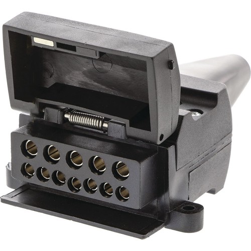 OEX 12 Pin Flat Trailer Socket With Reed Switch Normally Closed - Plastic - ACX8