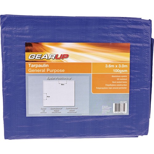 GearUp Light Duty Tarpaulin 3.6m x 3.0m Auto Part