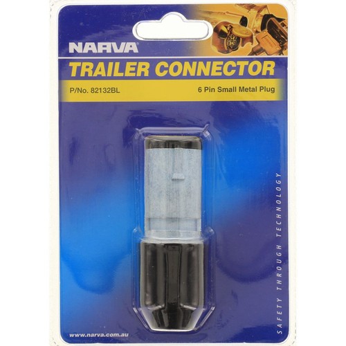 Narva 6 Pin Trailer Plug - Round Small Metal - 82132BL Auto Part