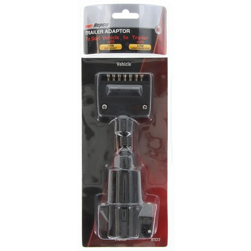 Repco 7 Pin Flat to 5 Pin Round Trailer Plug Adaptor Large - RTC17 Car Wiring