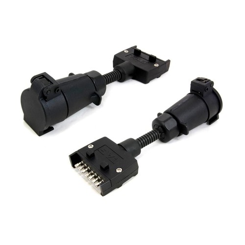 TAG Trailer Adapter 7 Pin Flat Plug to 7 Pin Large Round Socket - UNTA008 Auto