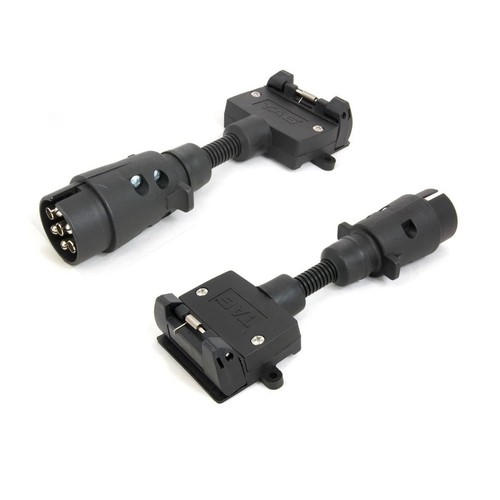 TAG Trailer Adapter 7 Pin Large Round Plug to 7 Pin Flat Socket - UNTA010 Auto
