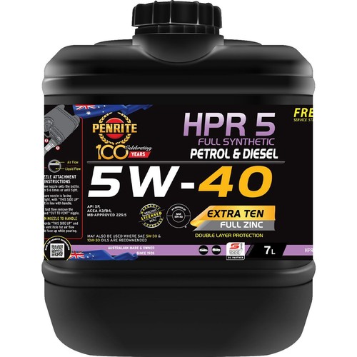 Penrite HPR 5 Full Synthetic 5W-40 Engine Oil 7L - HPR05007 Car Service
