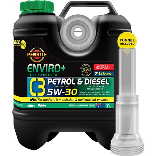 Penrite Enviro+ C3 5W-30 Engine Oil 7L - EPLUSC3007 Car Service Auto Part