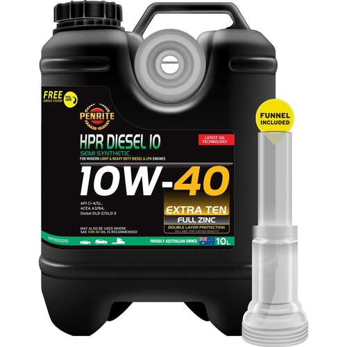 Penrite HPR Diesel 10 Semi Synthetic 10W-40 Engine Oil 10L - HPRD10010 Auto Part