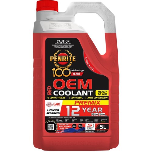 Penrite Red Coolant Premix 5L - COOLREDPMX005 Car Service Auto Part