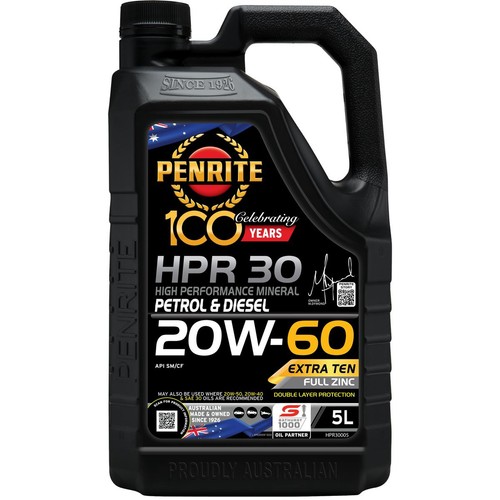 Penrite HPR 30 20W-60 Engine Oil 5L - HPR30005 Car Service Auto Part