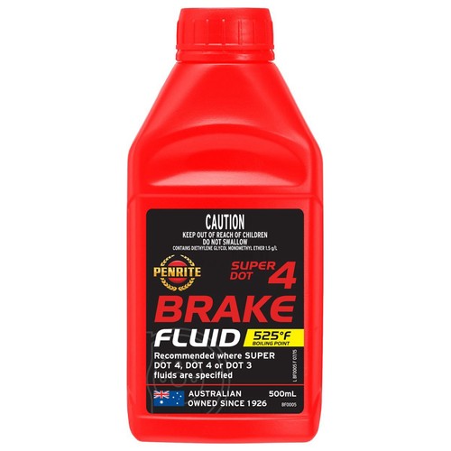 Penrite Super DOT 4 Brake Fluid 500mL - BF0005 Car Service Brake Parts Auto Part