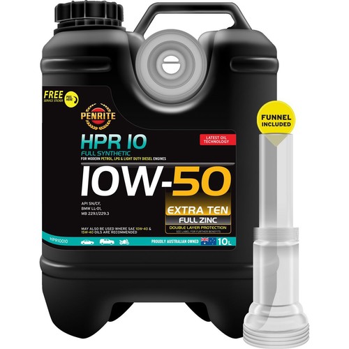 Penrite HPR 10 Full Synthetic 10W-50 Engine Oil 10L - HPR10010 Car Service