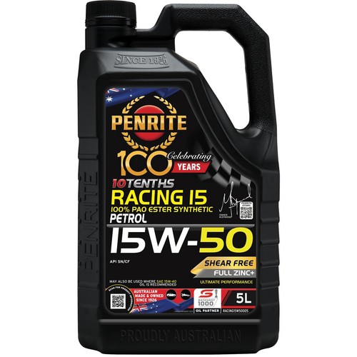 Penrite 10 Tenths Racing 15W-50 Engine Oil 5L - RACING15W50005 Car Service