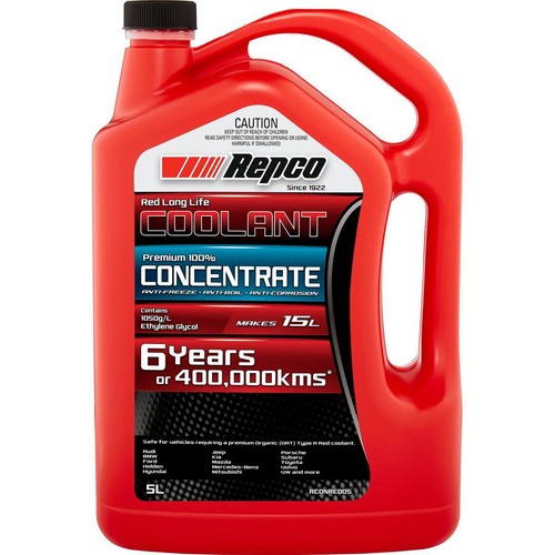 Repco Red Coolant Concentrate 5L - RCONRED05 Car Service Workshop Tool Auto Part