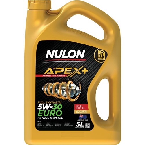 Nulon Apex+ Full Synthetic Euro 5W-30 Engine Oil 5L - APX5W30C3-5 Car Service