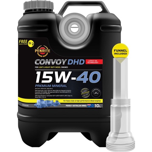 Penrite Convoy Ultra HD 15W-40 Engine Oil 10L - DHD010 Car Service Workshop Tool