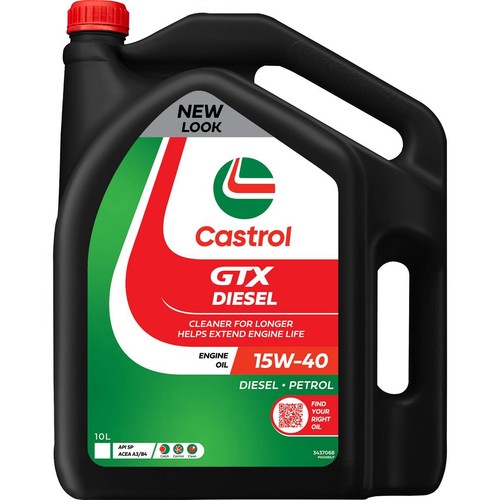 Castrol GTX Diesel 15W-40 Engine Oil 10L - 3437068 Car Service Workshop Tool
