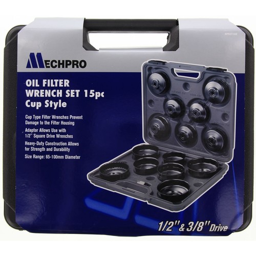 Mechpro 15Pc Oil Filter Wrench Set - MPBST104K Oil Filter Service Car Service