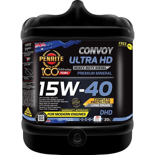 Penrite Convoy Ultra HD 15W-40 Engine Oil 20L - DHD020 Car Service Workshop Tool