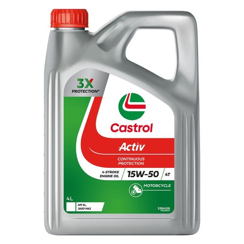 Castrol Activ 4T Motorcycle Engine Oil 15W-50 4L - 3384526 Car Service
