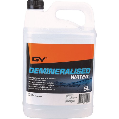 GV Demineralised Water 5L - DEMIN-05L Car Service Workshop Tool