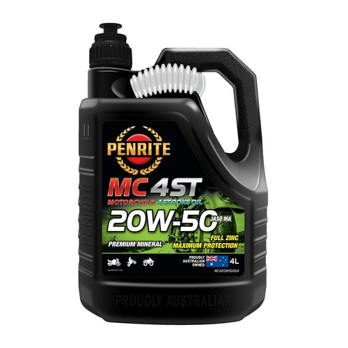 Penrite Premium Mineral MC-4 ST 20W-50 Motorcycle Oil 4L - MC420W50004 Auto