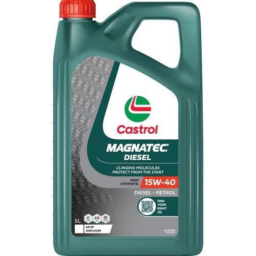Castrol Magnatec Diesel 15W-40 Engine Oil 5L - 3437335 Car Service Workshop Tool