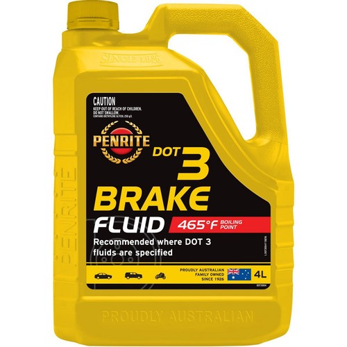 Penrite DOT 3 Brake Fluid 4L - DOT3004 Car Service Brake Parts Workshop Tool