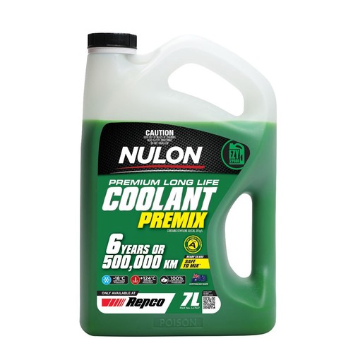 Nulon Long Life Green Coolant Premix 7L - LLTU7 Car Service Workshop Tool