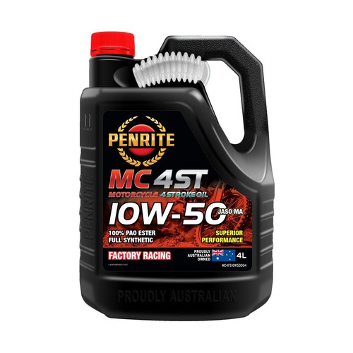 Penrite 4 Stroke Full Synthetic PAO & Ester Motorcycle Oil 10W-50 4L - MC4FS10W5