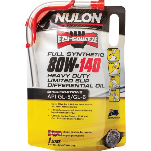 Nulon 80W-140 Gearbox Oil 1L - SYN80W140-1E Car Service Workshop Tool