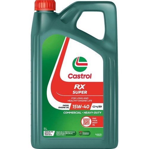Castrol RX Super Diesel 15W-40 Engine Oil 5L - 3418278 Car Service Workshop Tool