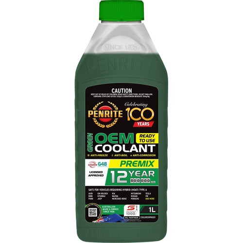 Penrite Green Coolant Premix 1L - COOLGREENPMX001 Car Service Workshop Tool