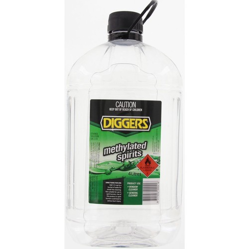 Diggers Methylated Spirits 4Ltr - 15000-4DIG Car Service Workshop Tool