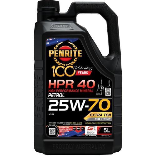 Penrite HPR 40 25W-70 Engine Oil 5L - HPR40005 Car Service Workshop Tool
