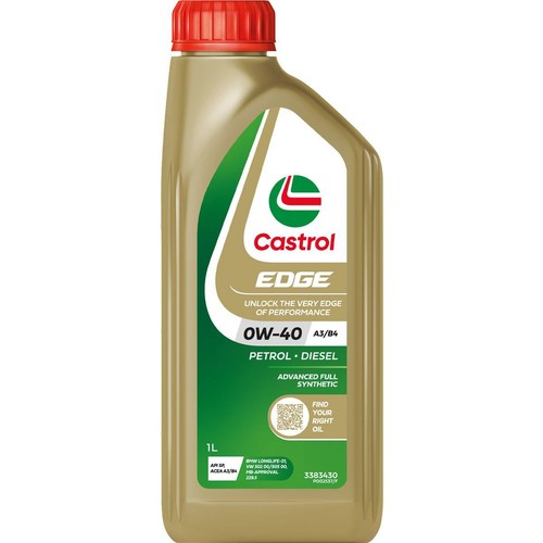 Castrol EDGE Synthetic A3/B4 0W-40 Engine Oil 1L - 3383430 Car Service
