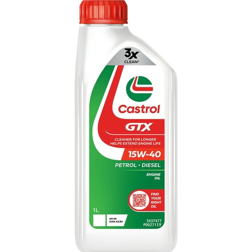 Castrol GTX 15W-40 Engine Oil 1L - 3437477 Car Service Workshop Tool