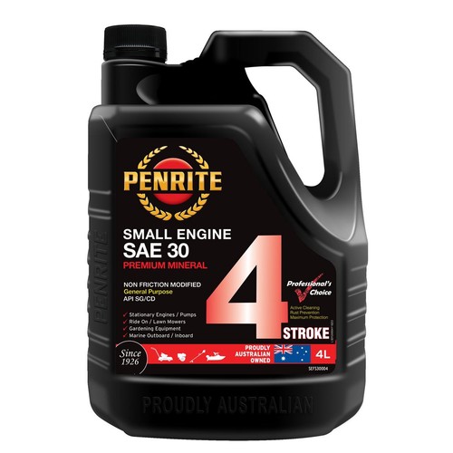 Penrite Small Engine 4 Stroke SAE 30 Engine Oil 4L - SEFS30004 Car Service