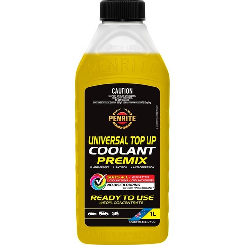Penrite Universal Top Up Coolant Premix 1L - AFABPMXYELLOW001 Car Service