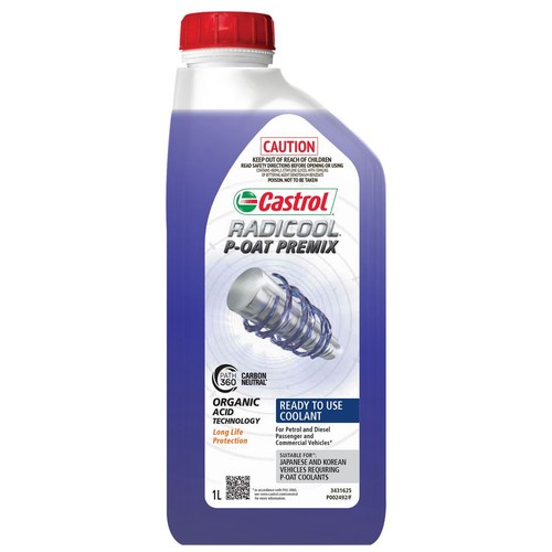 Castrol Radicool P-OAT Premix 1L - 3431625 Car Service Workshop Tool