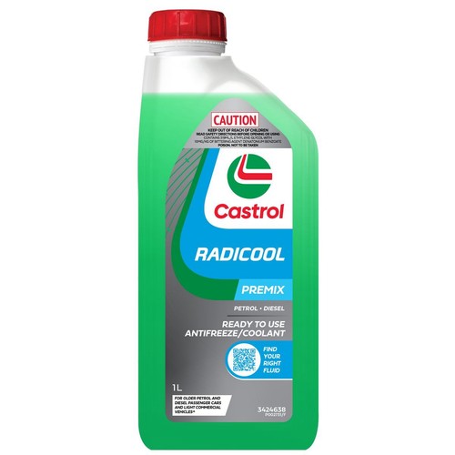 Castrol Radicool Premix Green Coolant 1L - 3424638 Car Service Workshop Tool